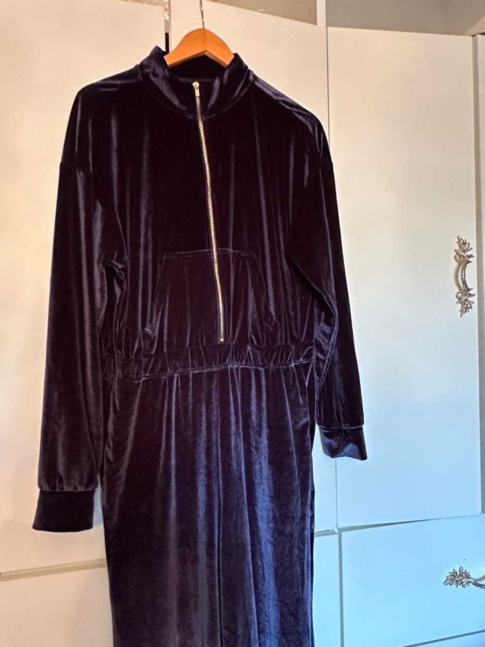 Velvet Half-Zip Dress in Deep Navy Fabletics